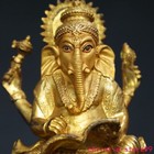 6 4 old Tibet Buddhism Temple Bronze Gilt Elephant Jambhala Buddha Statue