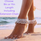 Silver Ankle Bracelet Jingle Ball Chime Anklet Mesh Boho Ethnic Hippie Beach