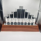 Rare Vintage Nambe Studio 6169 Cityscape Contempotary Style Menorah  1997 