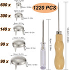 1220 Pcs Assorted Sizes Studs For Clothing Leather Rivets Round Dome Studs And S