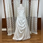 Beautiful David   s Bridal Strapless A Lime Side Drape Wedding Gown 