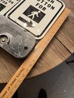  2  Vintage Retired Crosswalk Pedestrian Push Button Porcelain Sign  Rare Large