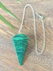 Malachite Pendulum Crystal Dowsing Gemstone Specimen Reiki Chakra Therapy Stone