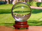 1pc Clear Crystal Ball Meditation Glass Sphere Healing Divination Decor stand