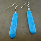 Santo Domingo Pueblo Turquoise Slab Dangle Earrings Native American Jewelry