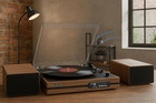 Bt-112w Bluetooth Vintage Style Vinyl Record Player Turntable With 2 Stereo Book