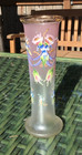 Antique Enameled  Frosted Art Nouveau French Vase Hand Painted And Numbered