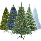 Christmas Tree With Led Lights fiber Optic Pre Lit snow Flocked Bushy 4 5 6 7ft