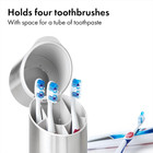 Stainless Steel Toothbrush Organizer Holder Bathroom Countertop Storage Stand