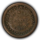 Civil War Token 1863 - Army Navy The Federal Union Crossed Swords Anchor - Z7059