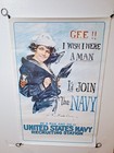 Navy Poster  Navy Recruitment  Vintage Military Reprint  I Wish I Were A Man