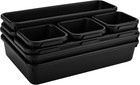 8-piece Interlocking Drawer Organizer Bins  Durable Plastic  Various Size
