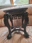 Summer Clearance Sale  Antique Chinese Chippendale Marble Top Table 18x18x18