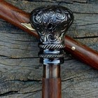 Vintage Antique Wooden Walking Cane With Brass Knob Handle     Gift