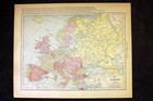 Antique Color Map 1913 South America Or Europe