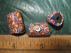 Antique Venetian Millefiori Beads  1800 s Italian Glass    free Shipping    Ab6