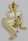 Vtg Unusual Abstract Art Lady Posing Gold Tone Metal Brooch Pin Costume Jewelry