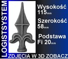1 Piece Metal Decorative Finial Fence Post 115x58mm Base     20 40 060