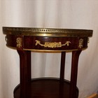 1900s Antique French Louis Xv Walnut Marquetry Inlay Side Table   End Table