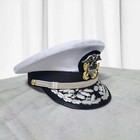 New Wwll Us Navy Officer Hat   Us Navy Admiral Cap Repro In All Sizes