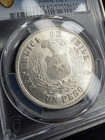 Chile - 1 Peso - 1883 So - Pcgs Ms62 - Km 142 1 - Silver  900
