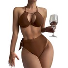 Womens Sexy Push Up Bikini Halter Brazilian Swimwear High Waisted Bathing Suits