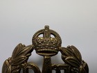 Wwi Wwii British Raf Officer Cap Badge King   s Crown Gilt Laurel Wreath