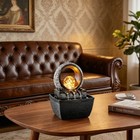 Mini Water Fountain Waterfall Desktop Table Decor Led Light Home Ornament