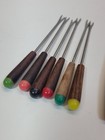 Fondue Forks W Wood Grain Handle In 3 Different Lengths Set Of 18 Vintage Steel