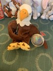 Vintage 1998 Coca-cola Bean Bag Plush Reegle The Eagle  0211 Usa Flag Nwt