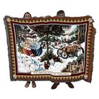 Twelve Days Christmas Tapestry Blanket Cotton Gift Home D  cor Throw Country New