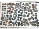 Antique Brass Picture Button Collection Riveted Facet Cut Steels 143pc Lot Rare