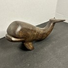 Vtg Hand Carved Ironwood 10    Whale Sculpture Mcm Wooden Ocean Sealife Figurine