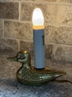 Vintage Mcm Brass Duck Night Light Small Electric Table Lamp Accent Bird Works