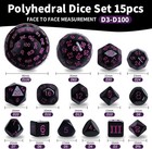 6 Sets Complete Polyhedral Dice Set D3-d100  15 Pcs  For Trpg Tabletop Games  bl