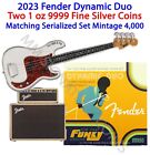 Pamp Fender Dynamic Duo 2 Coin Silver Set Precision Bass Guitar   Bassman Amp