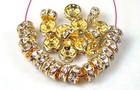 20 A Grade Gold Mideast Rhinestone Rondelle Beads 6mm