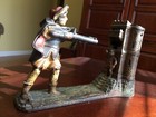 C1896 Antique Cast Iron Mechanical Bank J e  Stevens William Tell Great Paint