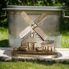 Solid Cast Brass Windmill Door Stop Vintage 7  Antique National Foundry 