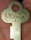 Vintage Old Antique Flat Brass Mosler Safe Deposit Box Key  h004251