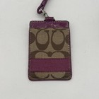 Coach Lanyard Leather Badge id Card Holder Purple Y2k