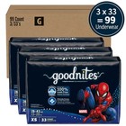 Goodnites Boys  Disposable Nighttime Underwear  -size Xs - 99ct