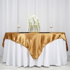 Gold Satin 72x72  Square Table Overlay Wedding Party Catering Dinner Decorations