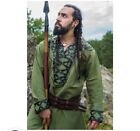 Leonardo Carbone Mens Freki Viking    erik    Green Tunic  Size  Xl  Hand Embroidery