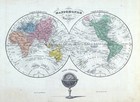 1850 Vuillemin Map World In Hemispheres America Asia Africa Europe Australia