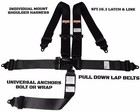 Legends Racing Harness Sfi 16 1 Latch   Link Roll Bar Mount 5 Point Black