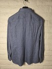 Nwt Murano Collezione Mens Xxl Dress Shirt Grey Blue Herringbone Italian Fabric