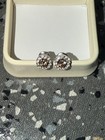 14k White Gold Levian Chocolate   White Diamond 6 10th Inch Leverback Earrings