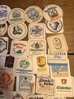 Vintage German Beer Paper Cardboard Coasters Lot Of 64 Assorted Pub Bar