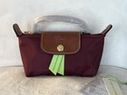 Nwt Longchamp Le Pliage Original Mini Pouch With Handle No Strap  burgundy-wine 